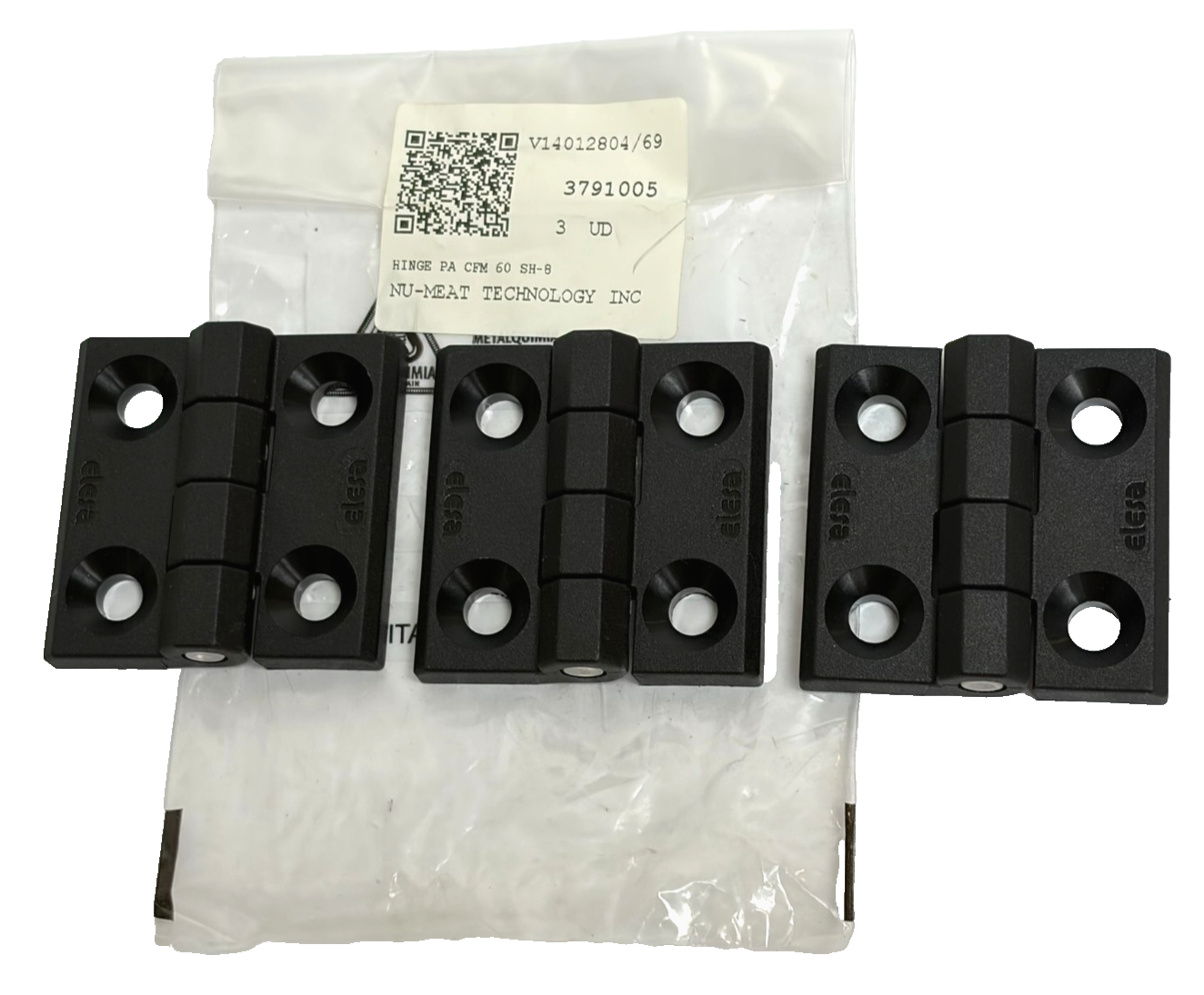 Used Elesa CFM.60 SH-8 Technopolymer Hinge 60x60mm Countersunk M8 Lot of 3 New
