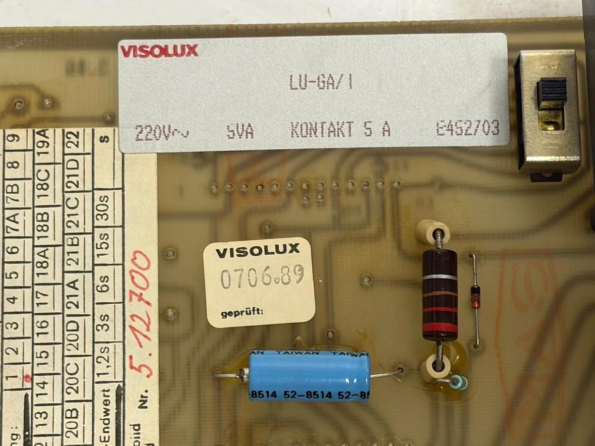 Used Visolux LU-Ga / LU-GA/1 Elektronik Controller Module Board Type MU 220V 5VA