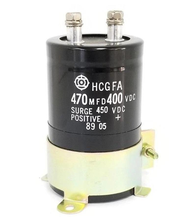 Used HITACHI HCGFA 470MFD 400VDC CAPACITOR SURPGE POSITIVE 450VDC 89 05