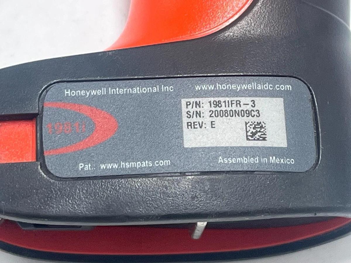 Used HONEYWELL 1981iFR-3 2D Barcode Scanner w/ CCB05-100BT-07N-N Base & USB Cable