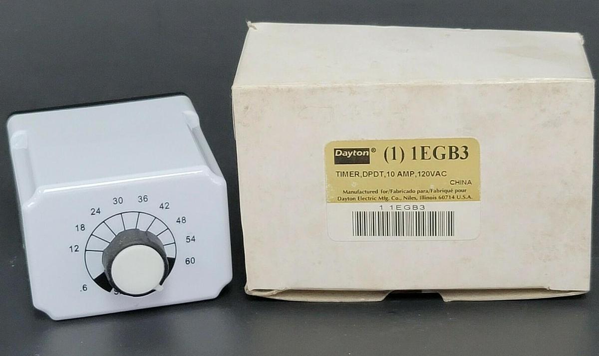 Used NIB DAYTON 1EGB3 TIME DELAY RELAY 0.6S-60S