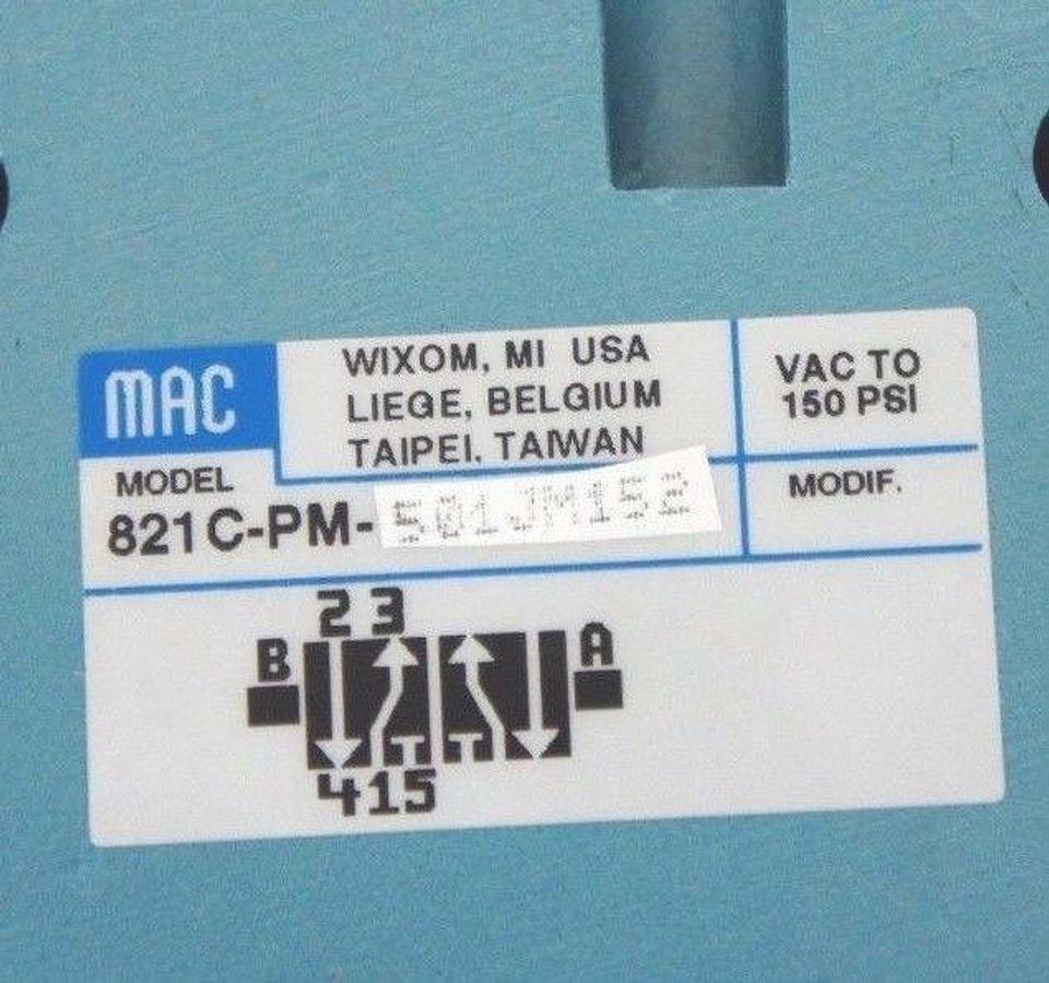Used NEW MAC 821C-PM-501JM152 VALVE 821CPM501JM152
