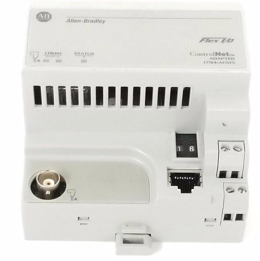 Used ALLEN BRADLEY 1794-ACN15 FLEX I/O CONTROLNET ADAPTER SER. C, F/W: 4.1