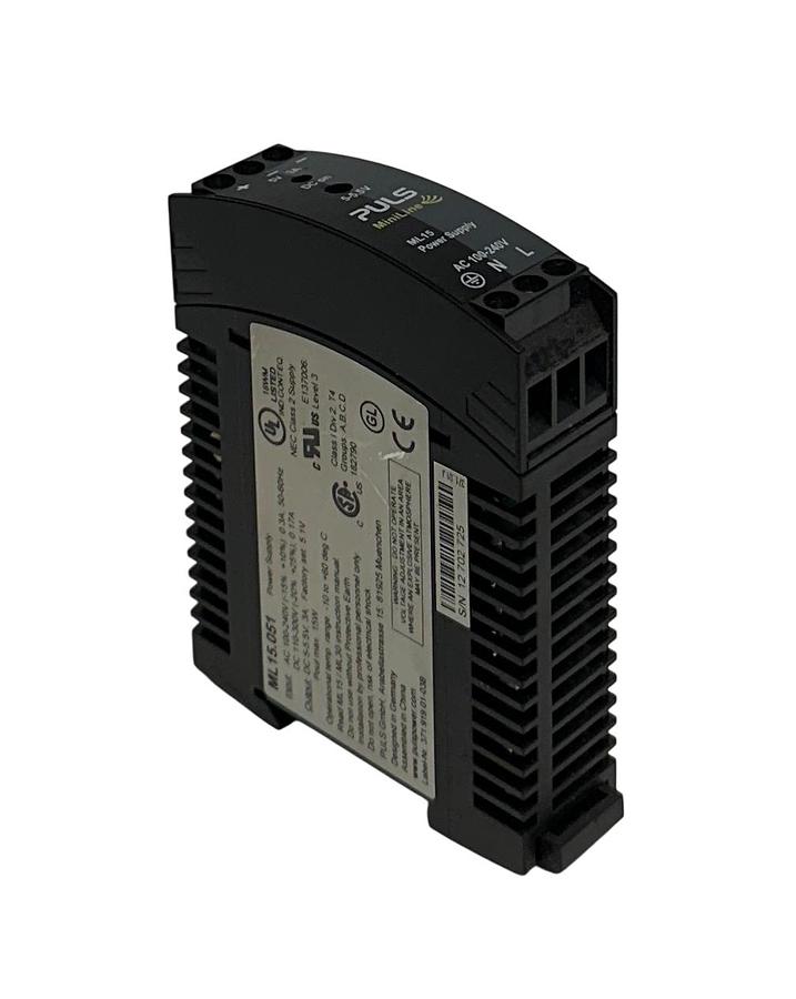 Used PULS ML15.051 / ML15051 POWER SUPPLY 100-240VAC/110-300VDC IN 5-5.5VDC OUT USNP