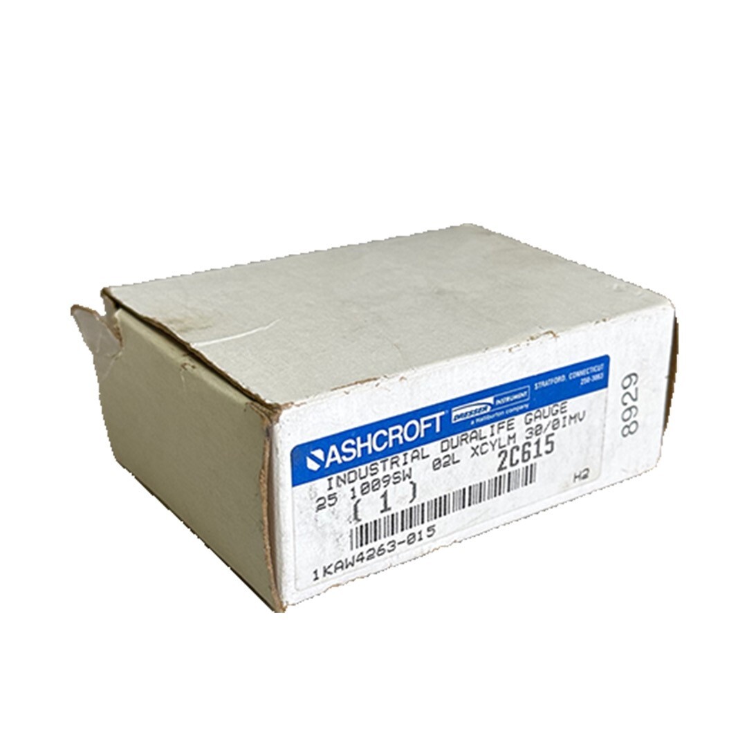Used NEW ASHCROFT 2C615 INDUSTRIAL DURALIFE GAUGE 25 1009SW 02L XCYLM 30/0IMV