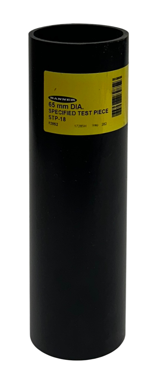 Used BANNER STP-18 / 82852 SPECIFIED TEST PIECE 65mm DIAMETER BLACK 8'' LENGTH NSNP