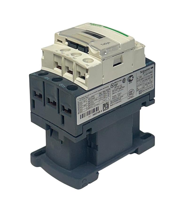 Used SCHNEIDER ELECTRIC LC1D09G7 TeSys CONTACTOR 3PH 3P 120VAC 50/60Hz COIL NSMP