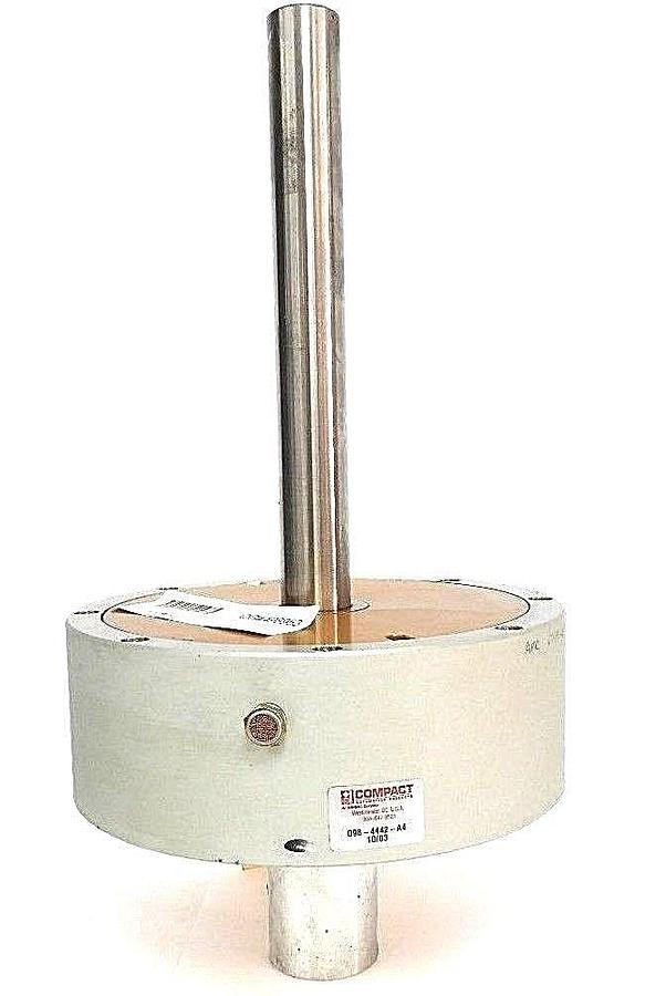Used NEW COMPACT Q98-4442-A4 PANCAKE CYLINDER, CHUCK, 6" X 1" TRAVEL W/ 1102-070-079