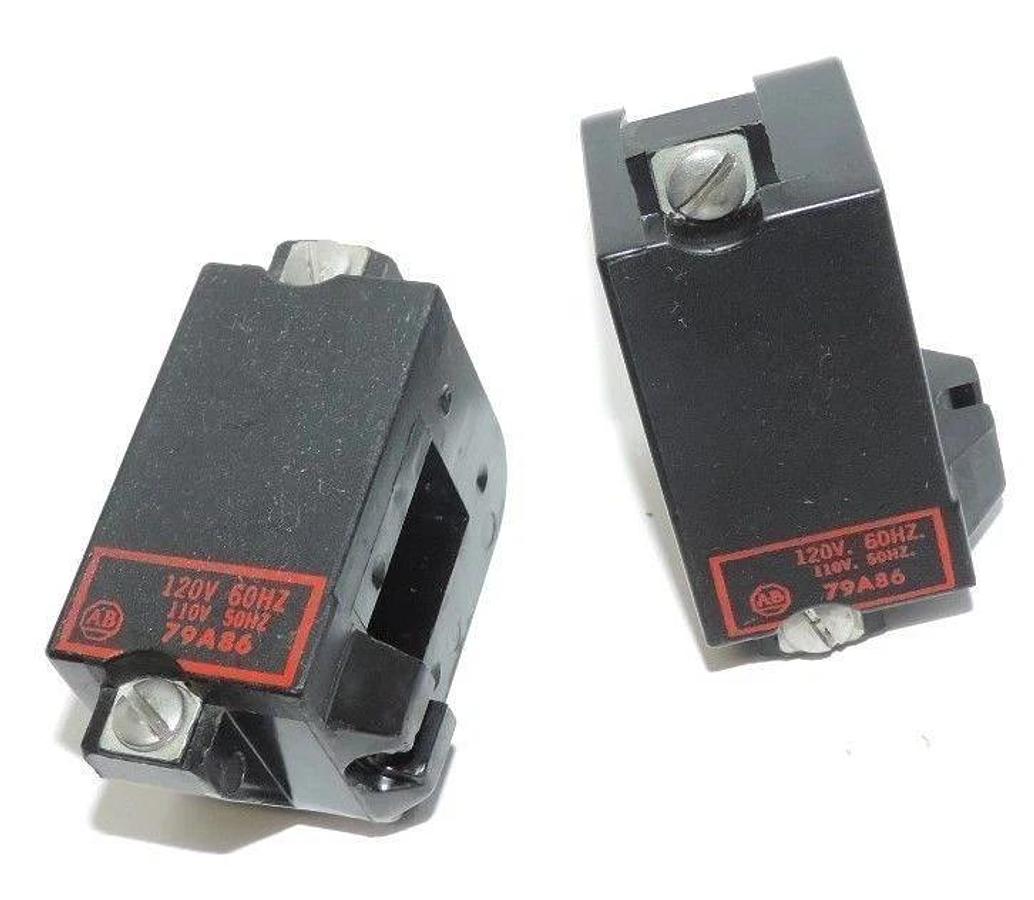 Used LOT OF 2 ALLEN BRADLEY 79A86 COILS 120V 60HZ, 110V 50HZ