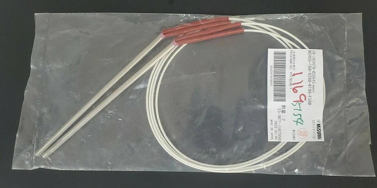 Used LOT OF 2 NEW MISUMI MCHS6-160-V200-W190-F500 CARTRIDGE HEATERS