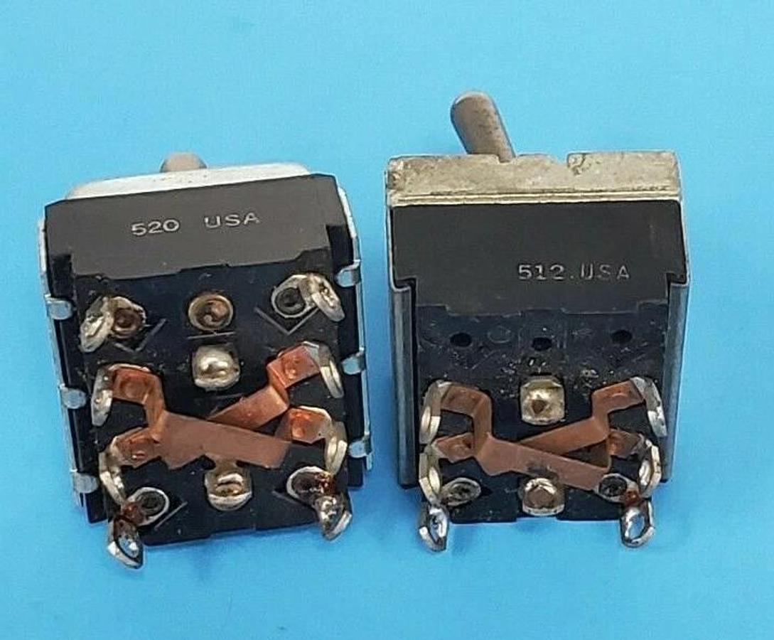 Used LOT OF 2 CUTLER-HAMMER TOGGLE SWITCHES, 512, 520