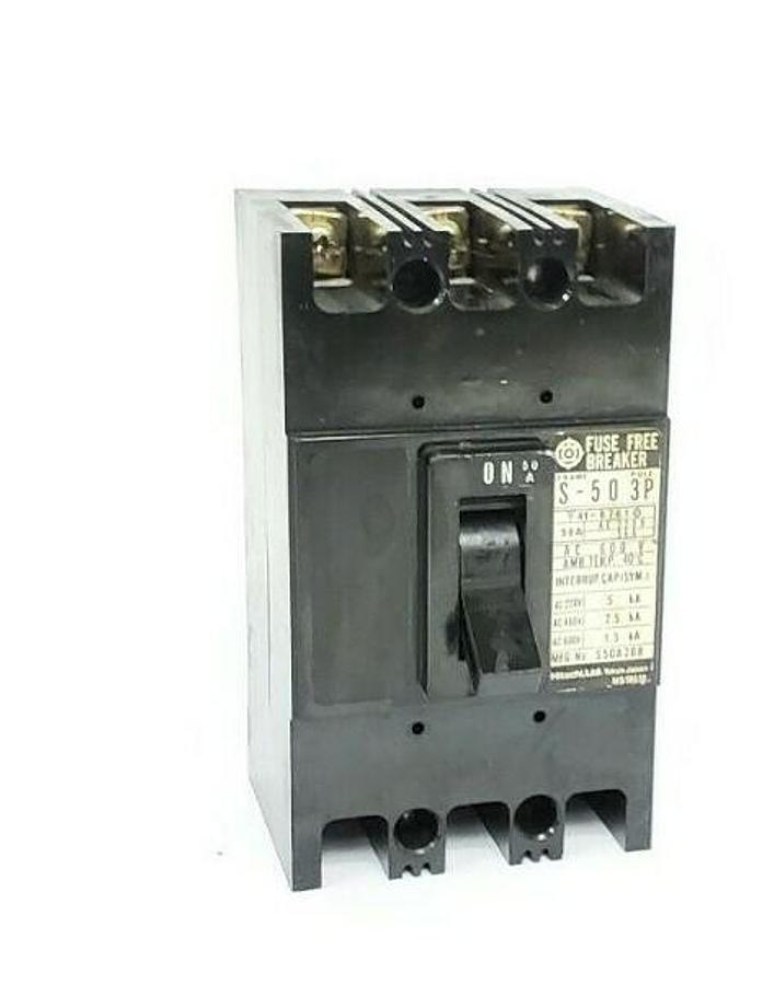Used HITACHI S-50 FUSE FREE BREAKER 3P 50A, MFG. NO. S50A308, AC 600V
