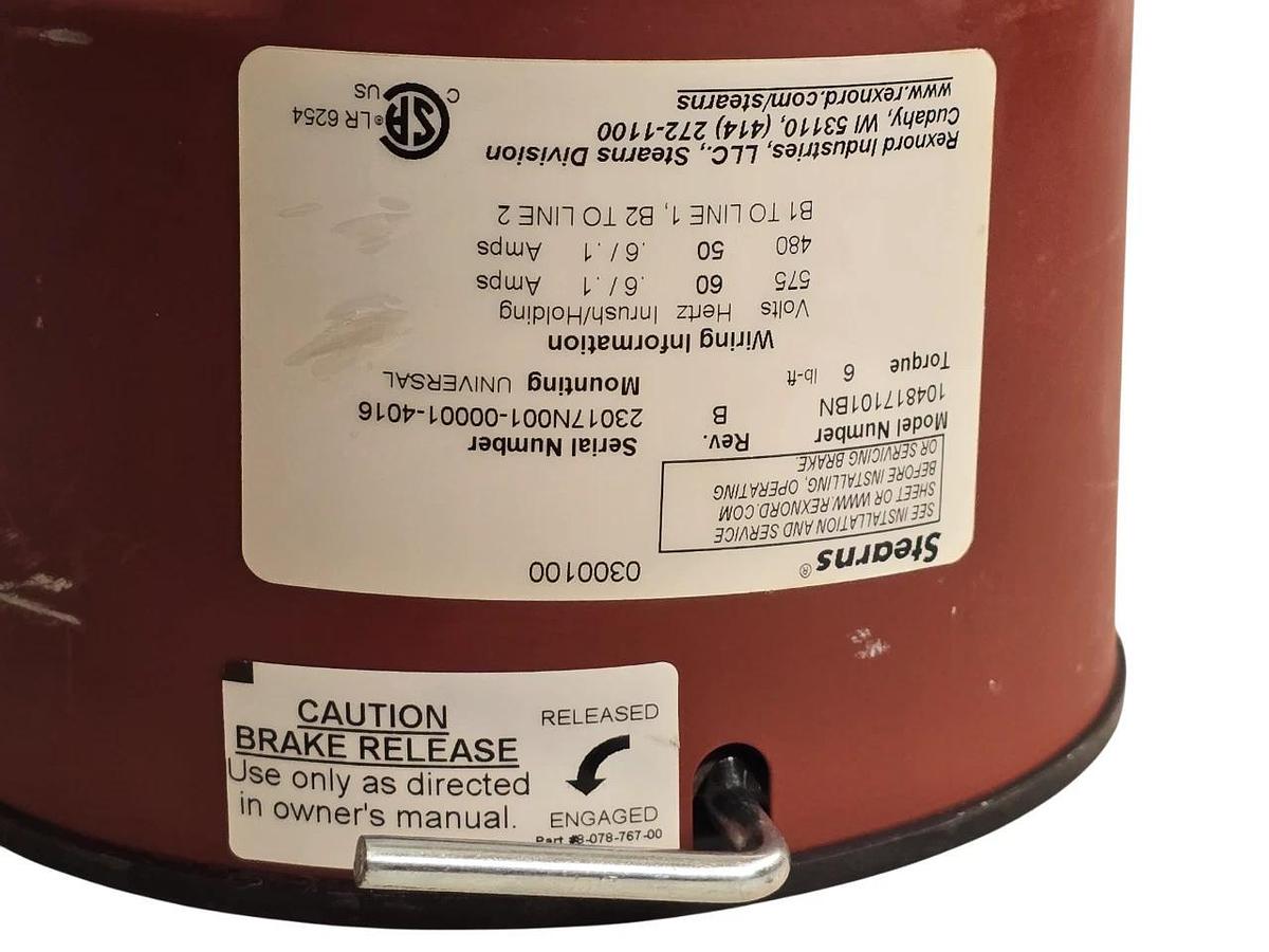 STEARNS REXNORD 104817101BN 48100 SERIES BRAKE 575V 6lb-ft 1-048-171-01-BN NSNP