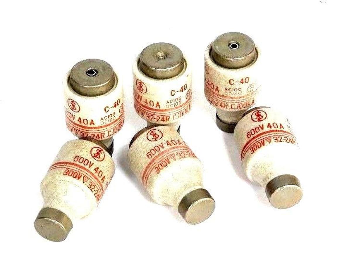 Used LOT OF 6 NEW GENERIC C-40 600V 40A FUSES C40