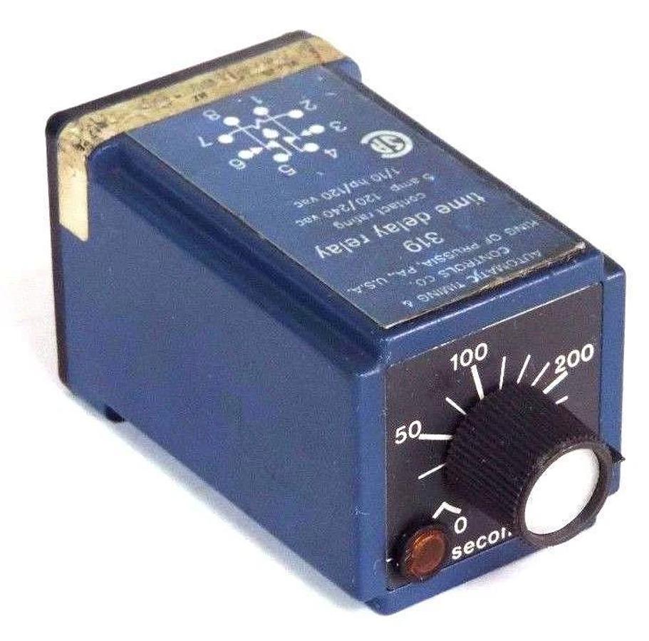 Used AUTOMATIC TIMING & CONTROLS 319 TIME DELAY RELAY 5 AMP 120/240VAC