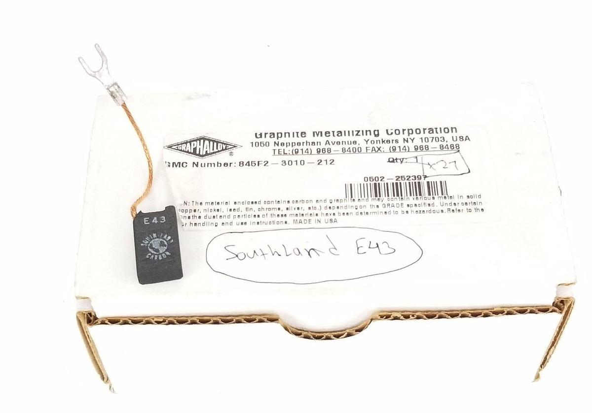 Used LOT OF 27 NEW SOUTH-LAND E43 CARBON BRUSHES 845F2-3010-212