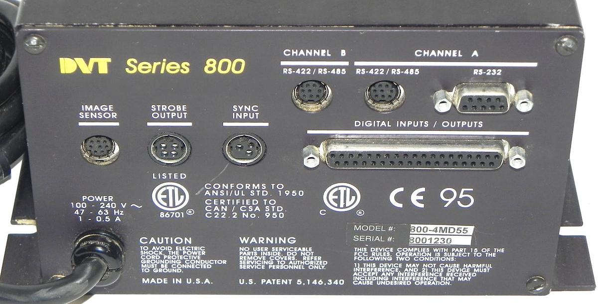 Used DVT 800-4MD55 SERIES 800 CAMERA CONTROLLER 8004MD55