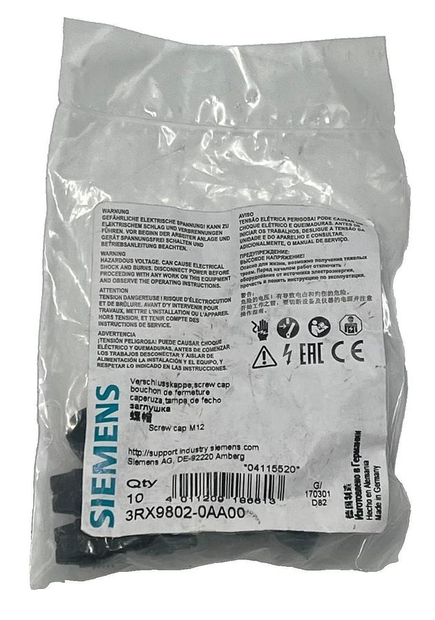 Used (3) BAGS OF 10 SIEMENS 3RX9802-0AA00 AS-Interface Addressing Plugs 30 TOTAL
