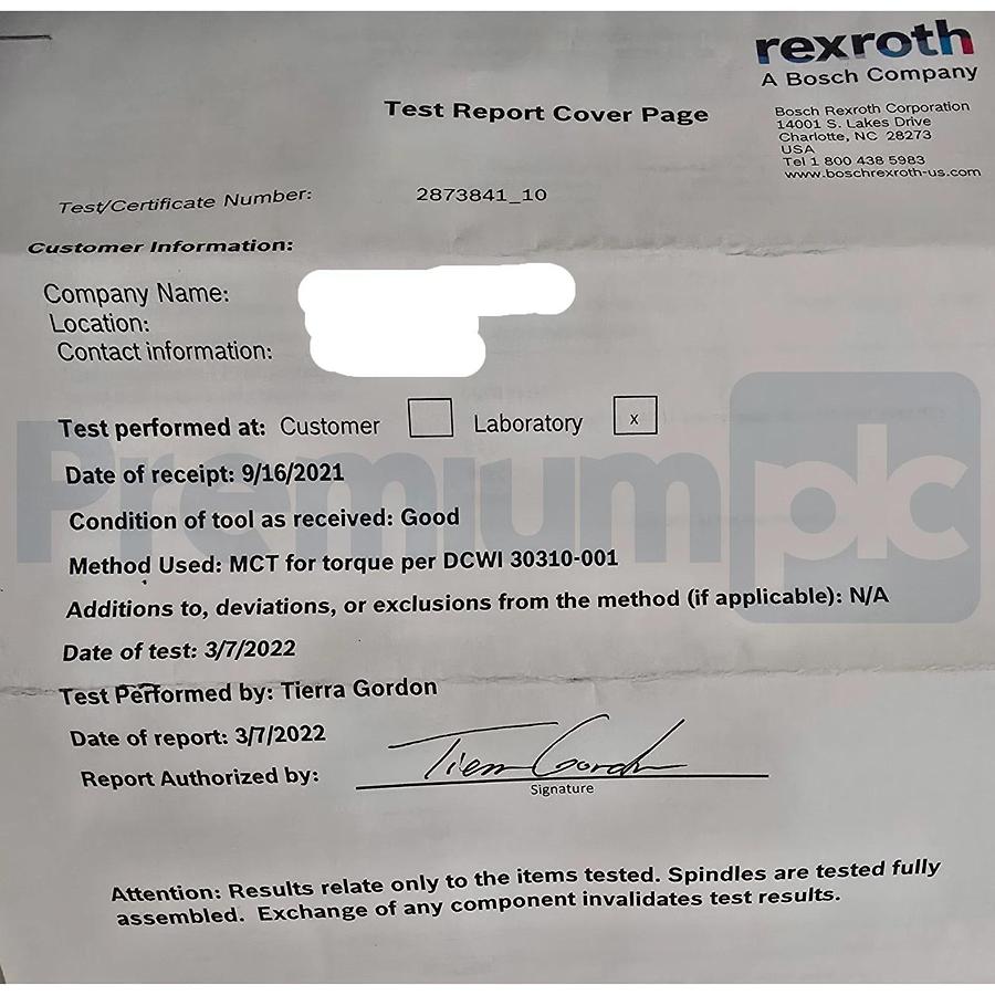 Refurbished Bosch Rexroth ESA100S | 0608841025 Handheld Nutrunner 20-100NM 3~230V REPAIRED