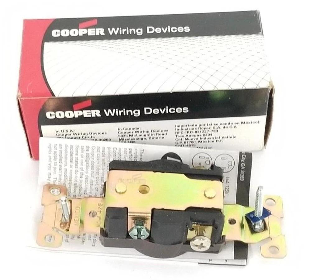 Used LOT OF 3 NIB COOPER 5251B SINGLE RECEPTACLES 15A-125V