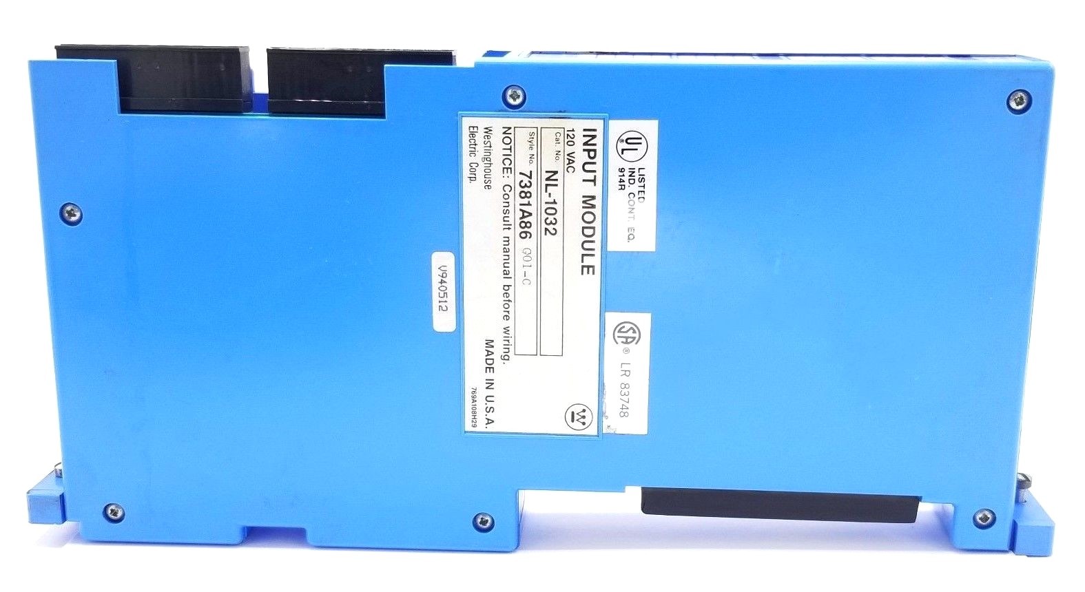 Used WESTINGHOUSE NL-1032 INPUT MODULE STYLE NO. NL1032, 7381A86 G01 C, 120 VAC