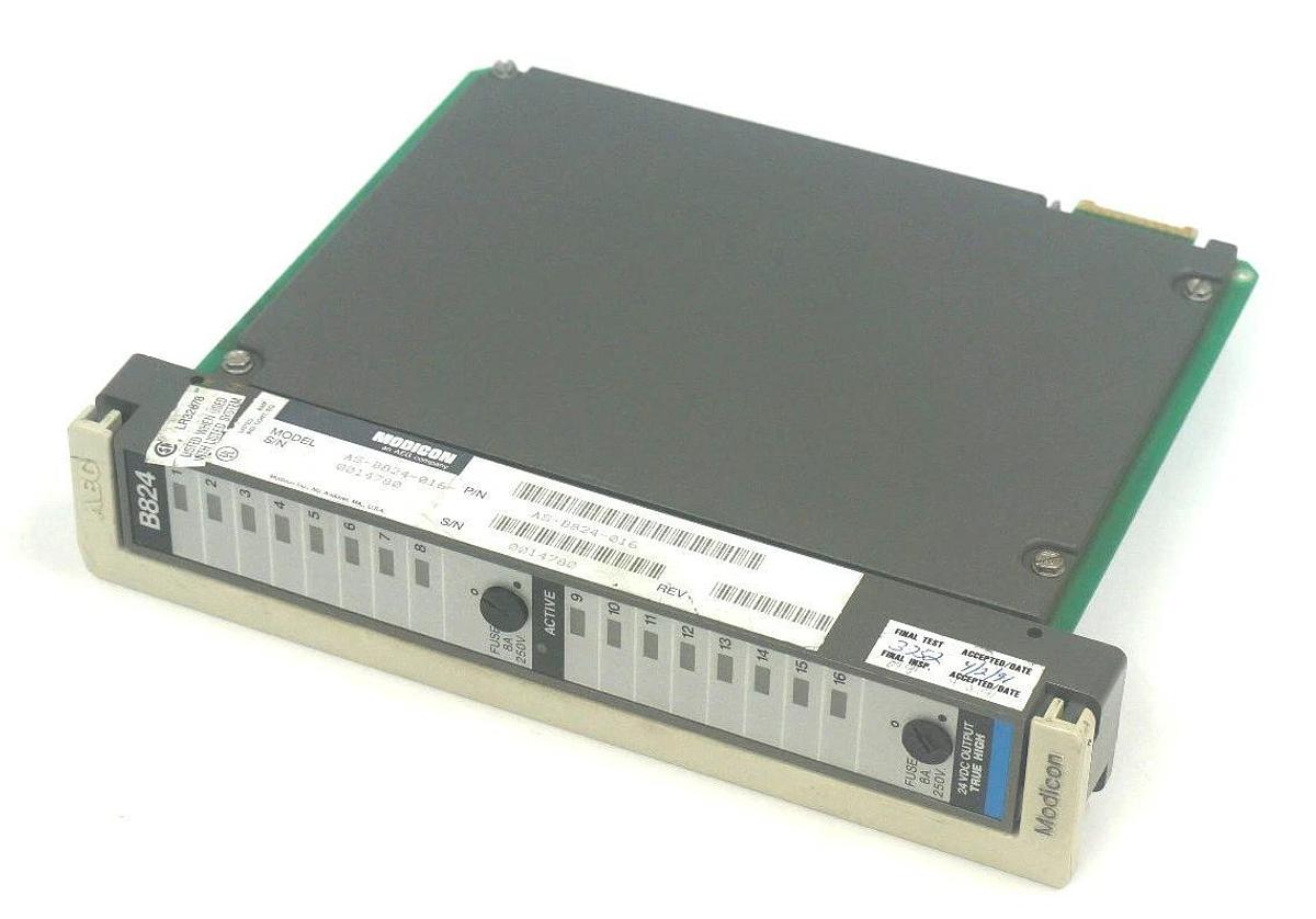 Used MODICON AS-B824-016 OUTPUT MODULE 24VDC TRUE HIGH ASB824016
