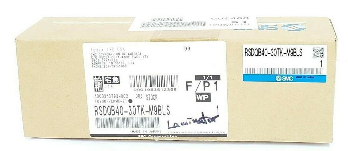 Used NIB SMC RSDQB40-30TK-M9BLS COMPACT STOPPER CYLINDER RSDQB4030TKM9BLS