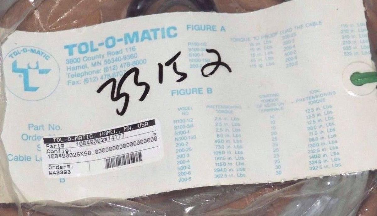 Used NEW TOL-O-MATIC 10049002 SK98 CYLINDER REPAIR KIT 10049002#14777 10049225