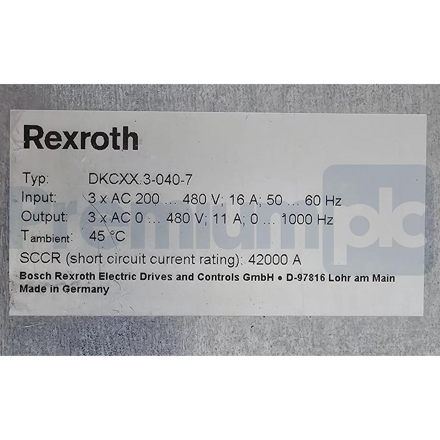 Refurbished Rexroth Indramat DKC02.3-040-7-FW EcoDrive 03 Servo Drive R911279427 | Repaired