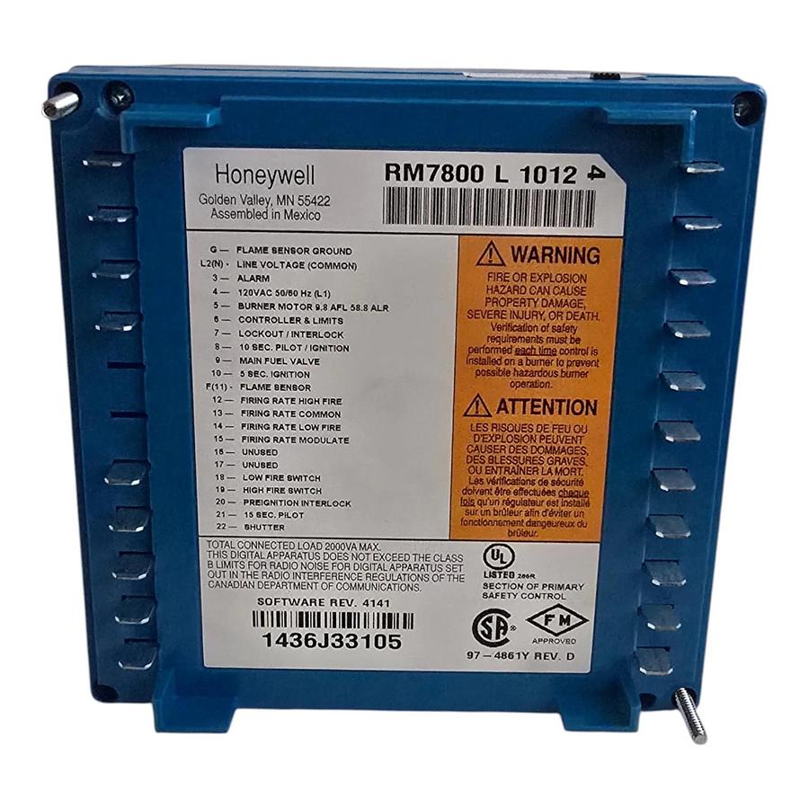Honeywell RM7800L1012 Burner Control w/S7800 Display 120V RM7800 L 1012 NSMP
