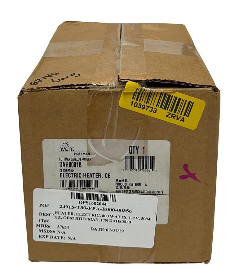 nVent HOFFMAN DAH8001B Fan Forced Enclosure Heater | 800W | 120V | Thermostat