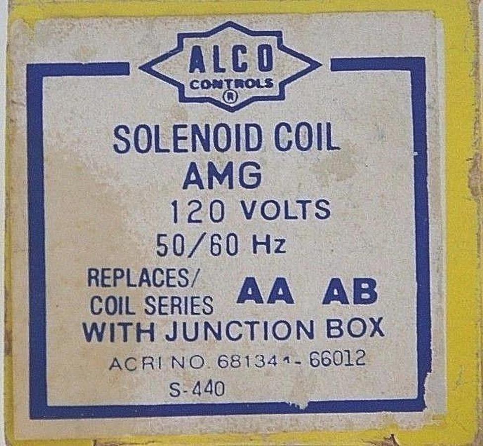 Used NIB ALCO AMG SOLENOID COILD 120V, 50/60HZ