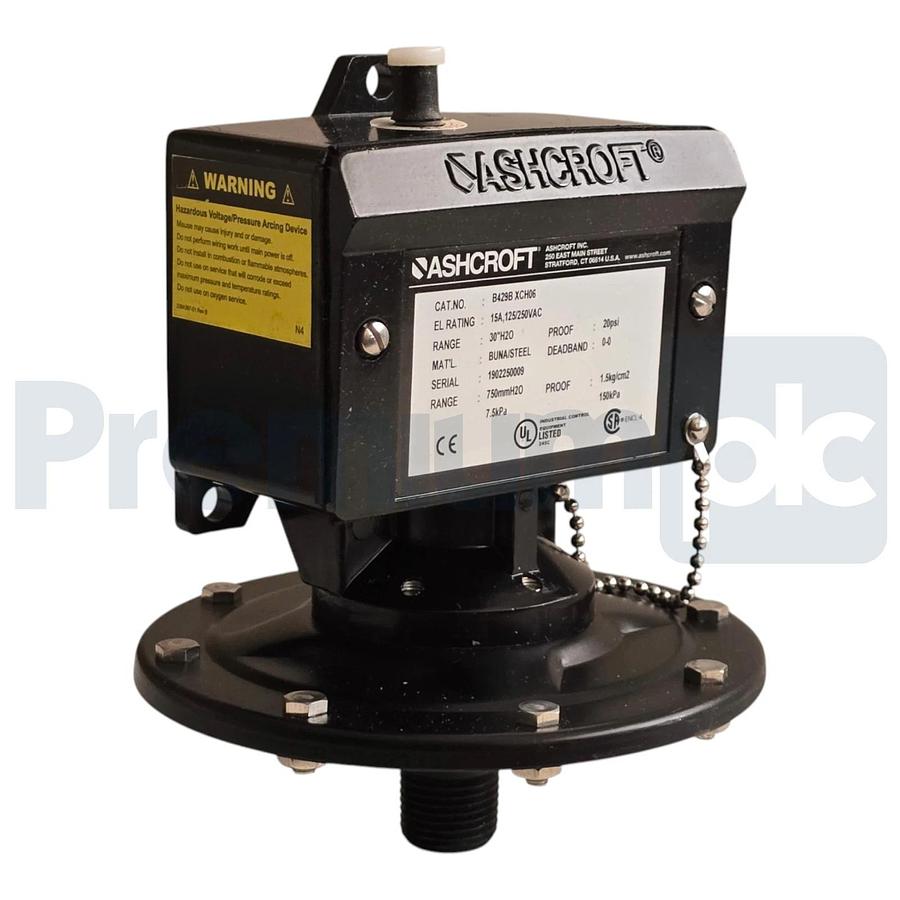 Ashcroft B429B XCH06 B-Series Pressure Switch 30"H2O 15A 125/250VAC B429BXCH-06