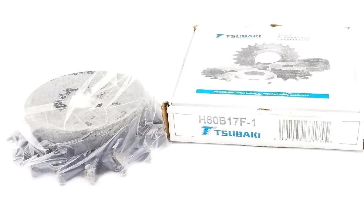 NEW TSUBAKI H60B17F-1 SINGLE STRAND SPROCKET #60, 17 TEETH, 1" BORE