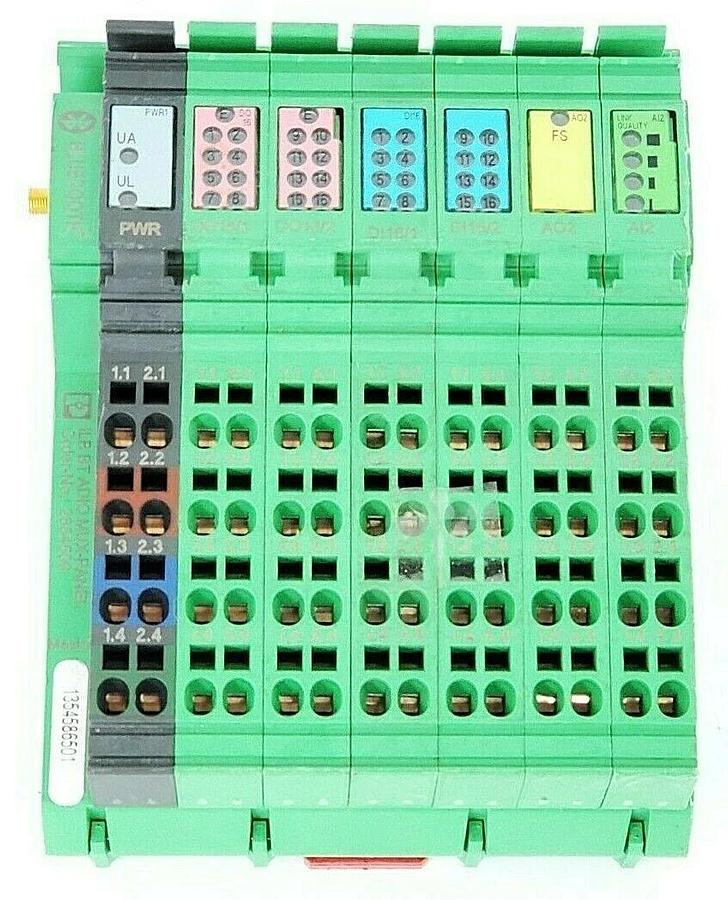 Used PHOENIX CONTACT ILB BT ADIO MUX-PANEL ORDER-NO. 2884509 HW/FW: 01/1.30 I/O BLOCK