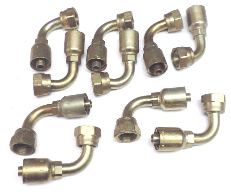 Used LOT OF 10 NEW PARKER 13943-12-8 CRIMP HOSE FITTINGS 3/4" X #12 FEMALE JIC 37