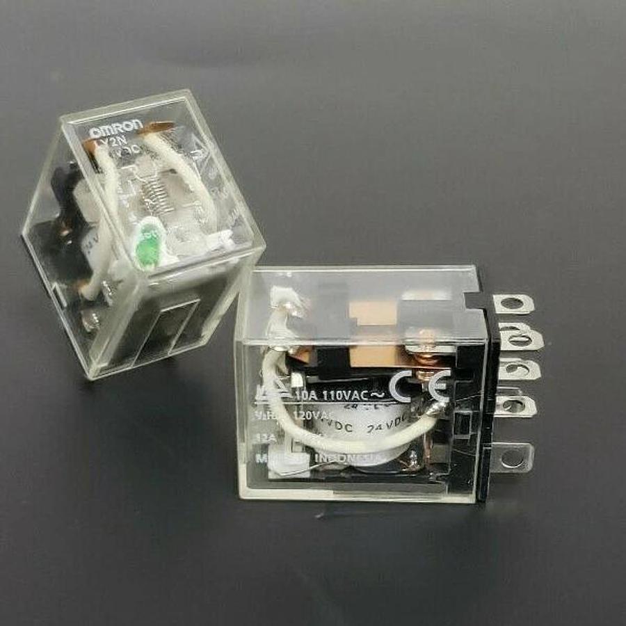 Used LOT OF 2 OMRON LY2N 24VDC RELAYS 1/2HP 120VAC 12A 240VAC
