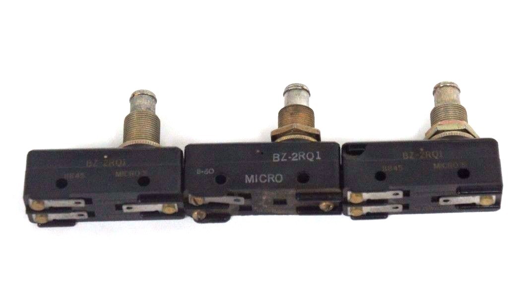 Used LOT OF 3 HONEYWELL MICROSWITCH BZ-2RQ1 PLUNGER BASIC SWITCHES BZ2RQ1