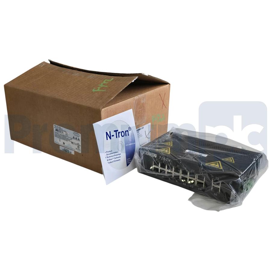 Used Red Lion N-Tron 716TX Managed Industrial Ethernet Switch 16-Port 10/100BaseTX