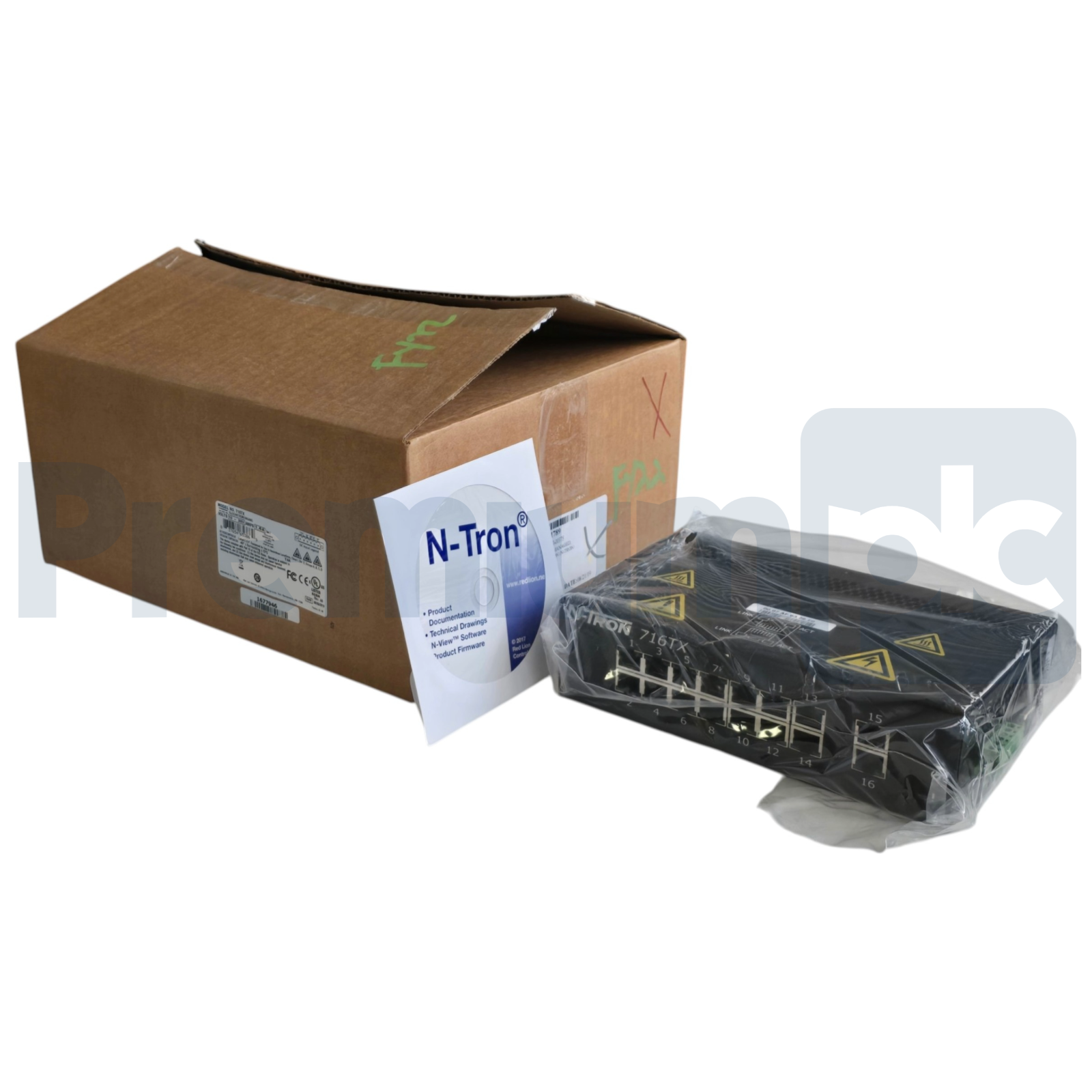 Used Red Lion N-Tron 716TX Managed Industrial Ethernet Switch 16-Port 10/100BaseTX