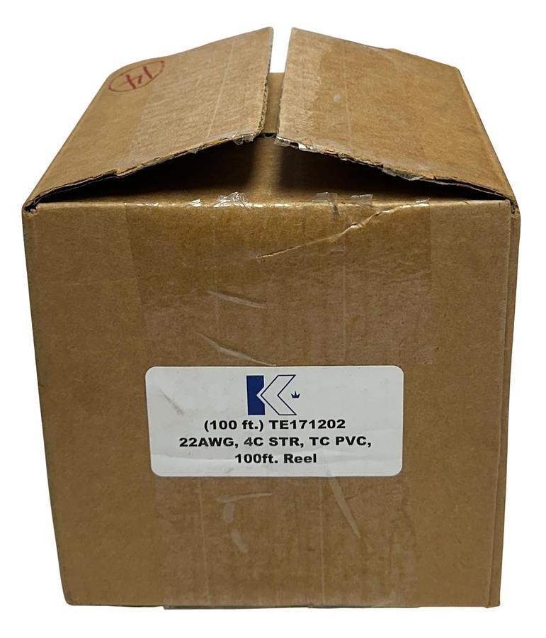 Used LAKE CABLE TE171202 22AWG 4C STR TC PVC 100FT REEL / SPOOL OEM NSMP