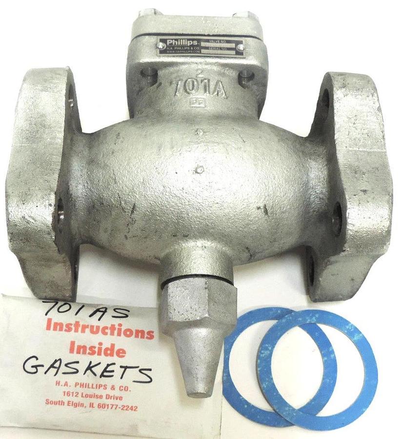 Used NEW HA PHILLIPS 701AS-VTPZZ CHECK VALVE W/ GASKETS & INSTRUCTIONS, 701ASVTPZZ