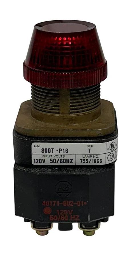 ALLEN BRADLEY 800T-P16R /T BULLETIN 800T 30mm PILOT LIGHT RED 120V 50/60Hz NSNP