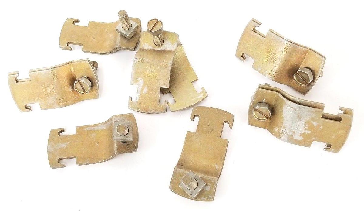Used LOT OF 7 NEW STEEL CITY C-106 GALVANIZED STRAPS C106, 1-1/4