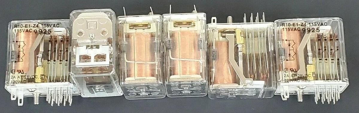 Used LOT OF 6 POTTER & BRUMFIELD R10-E1-Z4-115VAC RELAYS R10-E1-Z4 115VAC