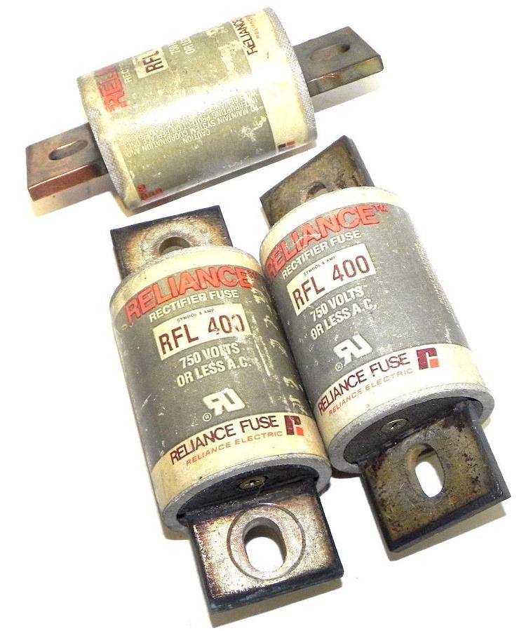 Used LOT OF 3 RELIANCE ELECTRIC RFL400 RECTIFIER FUSES RFL-400