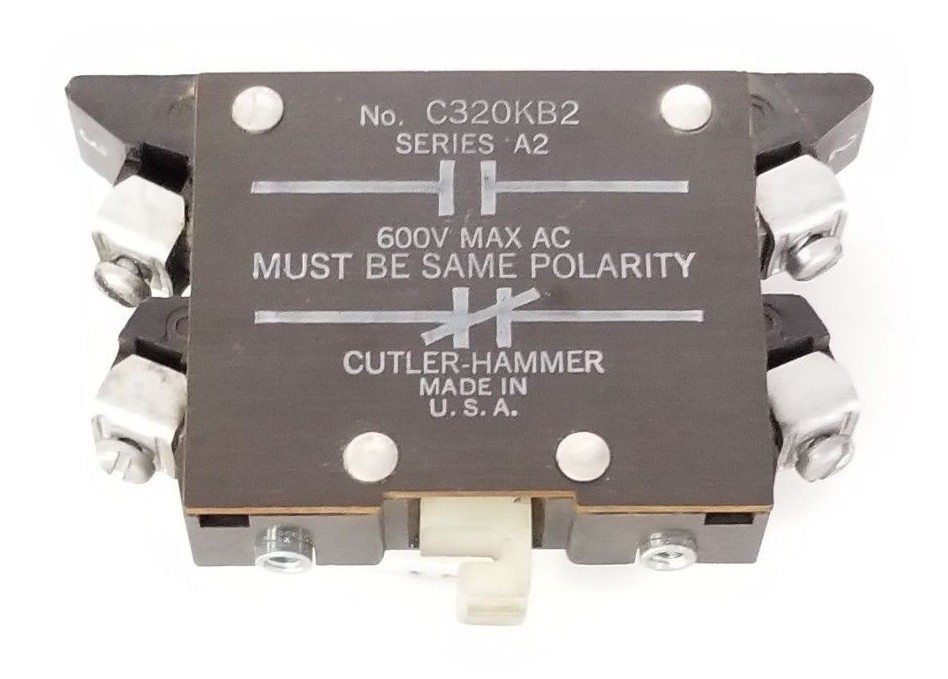 Used CUTLER HAMMER C320KB2 BASE AUX. CONTACT SER. A2, 1 NO - 1 NC