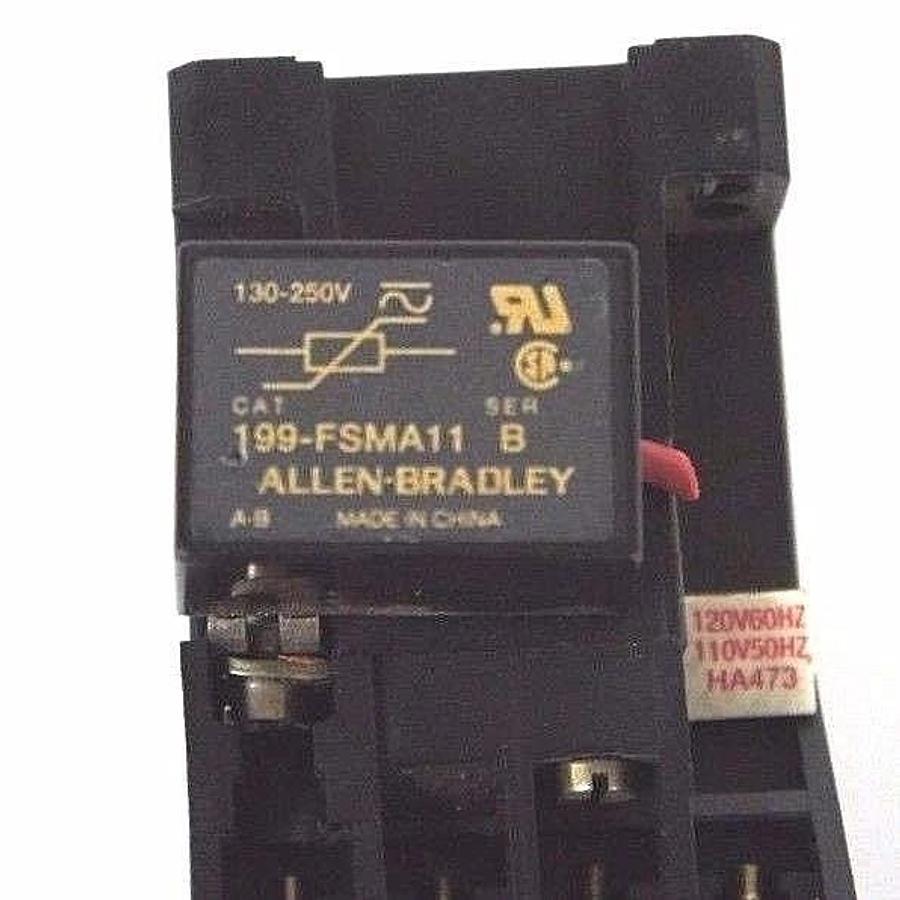 Used ALLEN BRADLEY 100-A12ND3 SER. B CONTACTOR W/ 199-FSMA11 SER. B - LOT OF 2