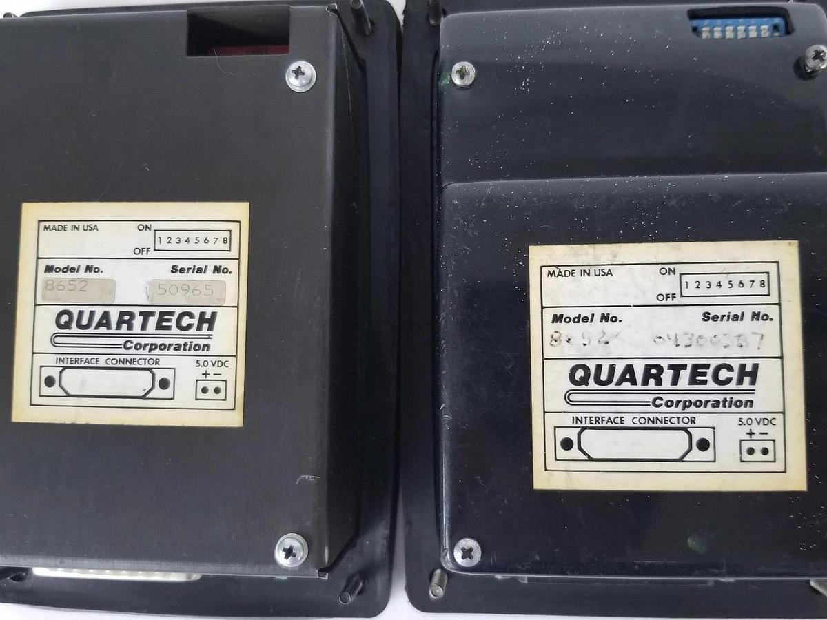 Used LOT OF 2 QUARTECH 8652 PLC PROGRAMMING INTERFACES 16-KEY, 5VDC