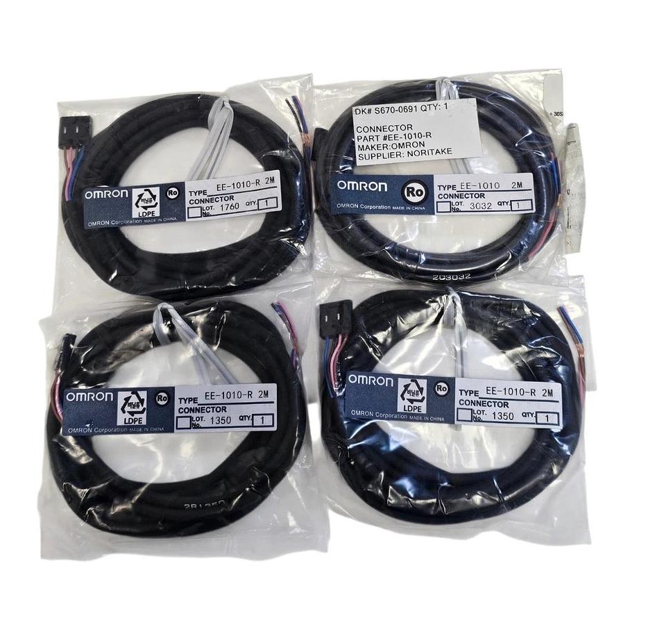 Used LOT OF 4 NEW OMRON EE-1010-R 2M 4-WIRE CONNECTORS EE1010R